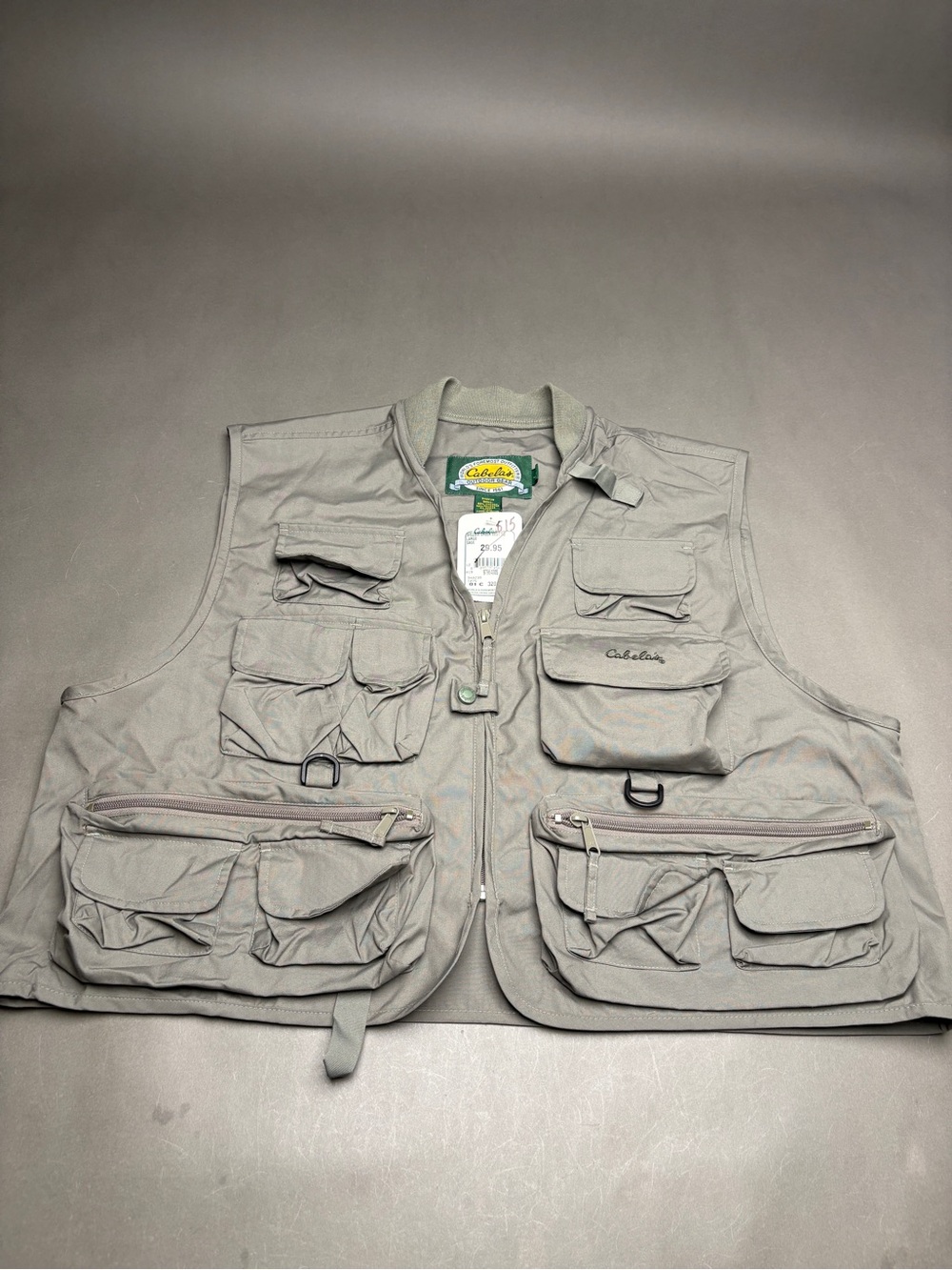 Cabela's Gray Multi-Pocket Outdoor Fishing Vest